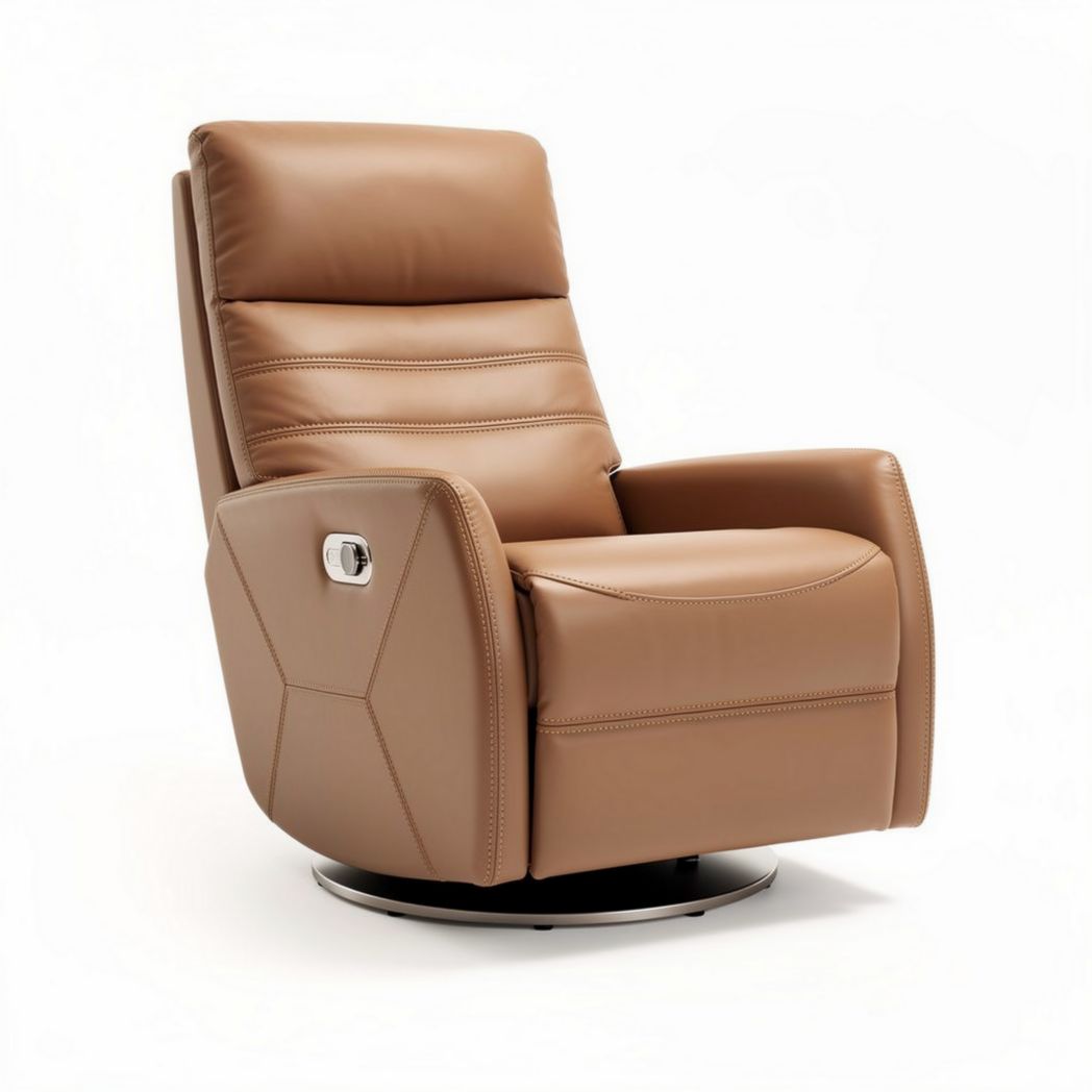 Leren draaistoel met comfortabele rugleuning en gestroomlijnd ontwerp 80 x 90 x 100cm