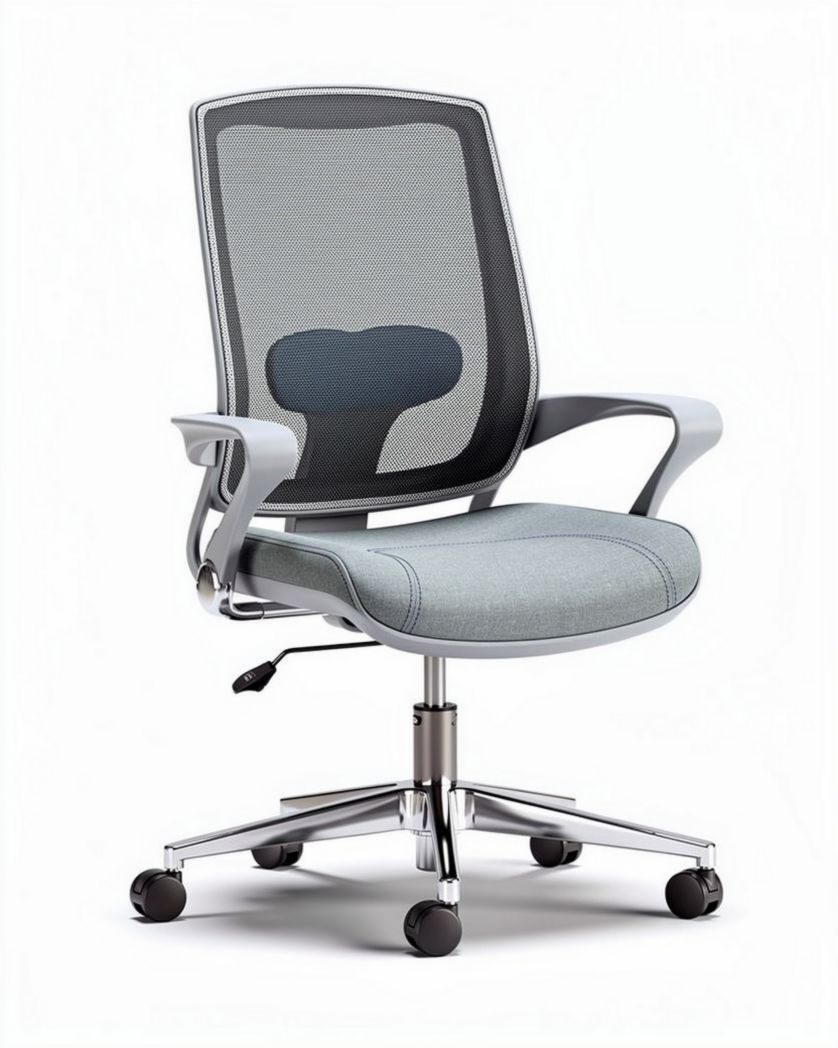 Ergonomische bureaustoel met mesh rugleuning en comfortabel zitkussen grijs 50 x 60 x 100cm