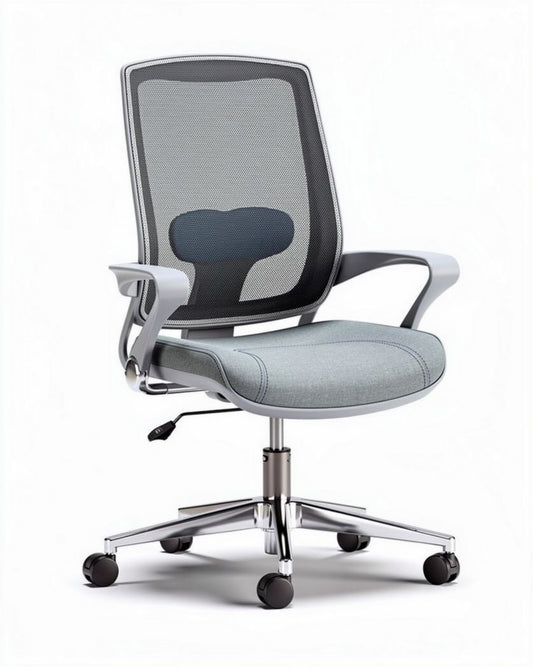 Ergonomische bureaustoel met mesh rugleuning en comfortabel zitkussen grijs 50 x 60 x 100cm