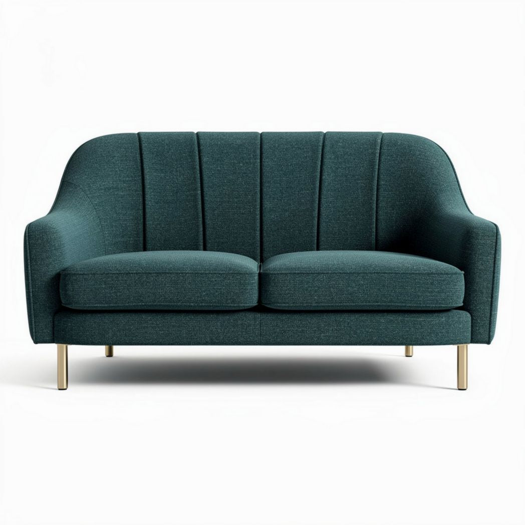 Groene stoffen bank met gouden poten 180 x 90 x 80cm voor woonkamers