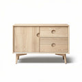 Houten kast met 2 lades en een deur 80 x 40 x 70cm beige